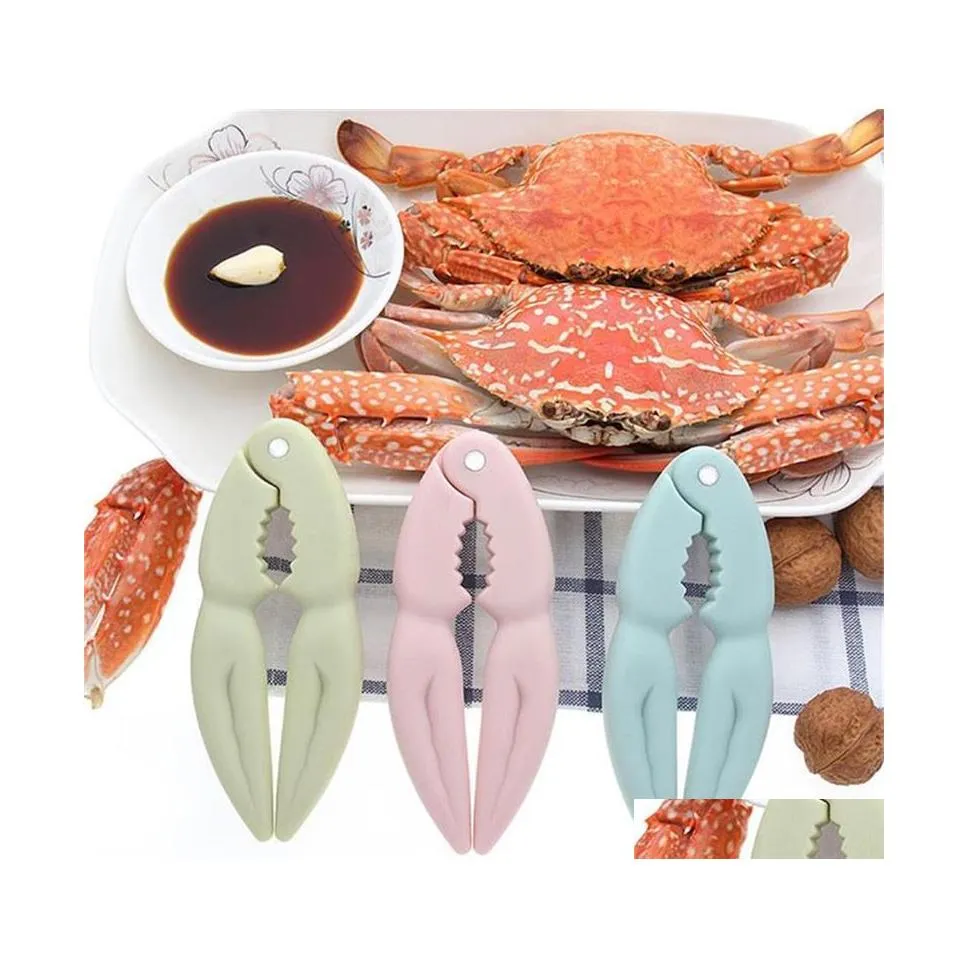 Fruits Légumes Outils 3 Couleurs Creative Peeling Noyer Noix Clip Homard Crabe Biscuit Pinces Fruits De Mer Cuisine Gadgets Rose Bleu Gree Dhsh1