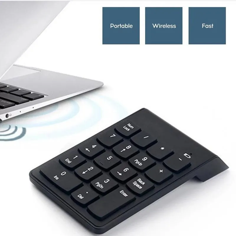 لوحات المفاتيح المحمولة نوع BT بدون لوحة مفاتيح رقمية سلكية مع جهاز استقبال USB مدمج