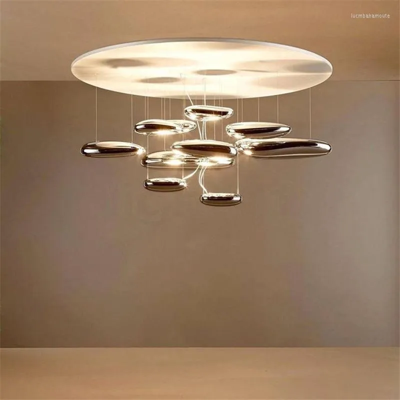 Candeliers designer italiano flutuando para lustre de loft da sala de estar iluminação decorativa de sala de exposição moderna