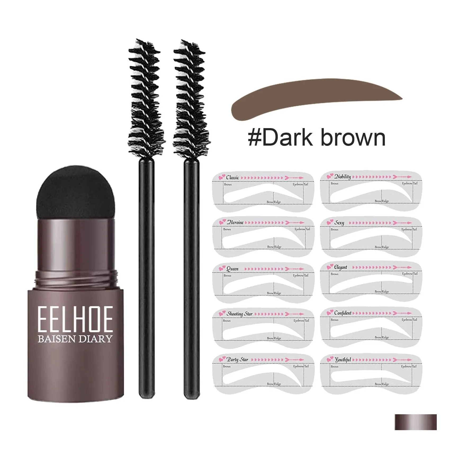 Eyebrow Enhancers Professionelle Stempel Stempel Set Set Gel Make -up Magie Schablonen Augenbrauen Pinsel Drop Lieferung Gesundheit Sch￶nheit DHA6R