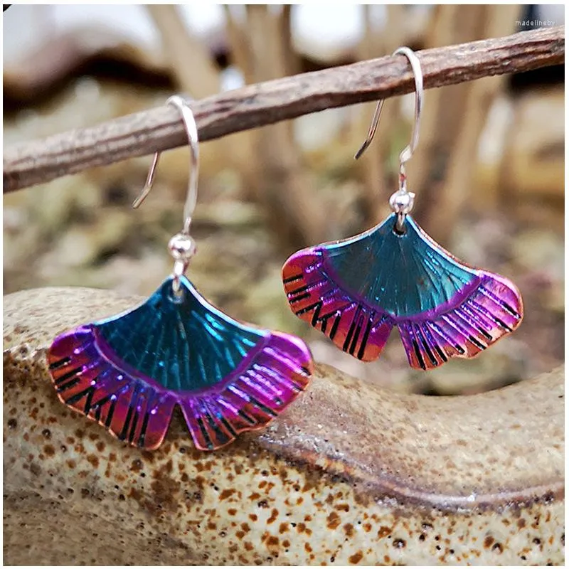 Necklace Earrings Set Fashion Vintage Purple Leaves Dangle For Women Europe United States Hand-made Blue Earring Boho Jewelry 2023