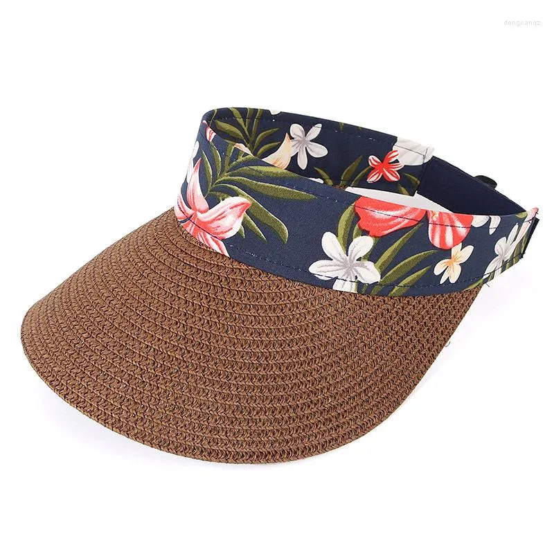 Wide Brim Hats Sun Hat Women Summer Beach Visor Cap Straw Holiday Outdoor Accessory