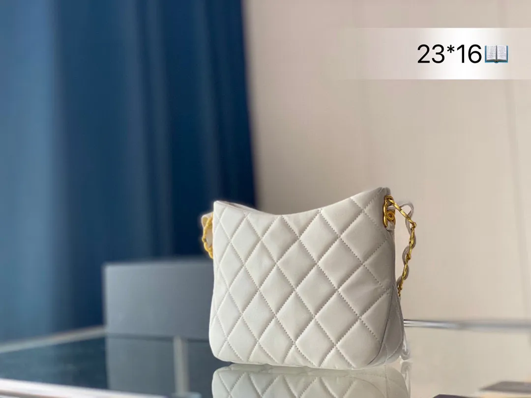 Luxury 22k Black Quilted Lambskin Hobo Shoulder Bag Classic Crossbody