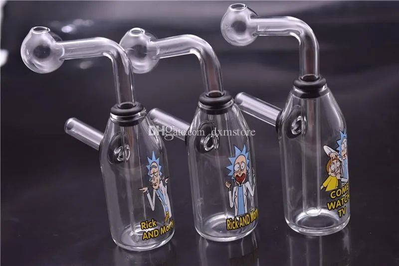 Rick Morty Oil Burner Pipe Glass Water Pipe Bubbler Smoking Pipe