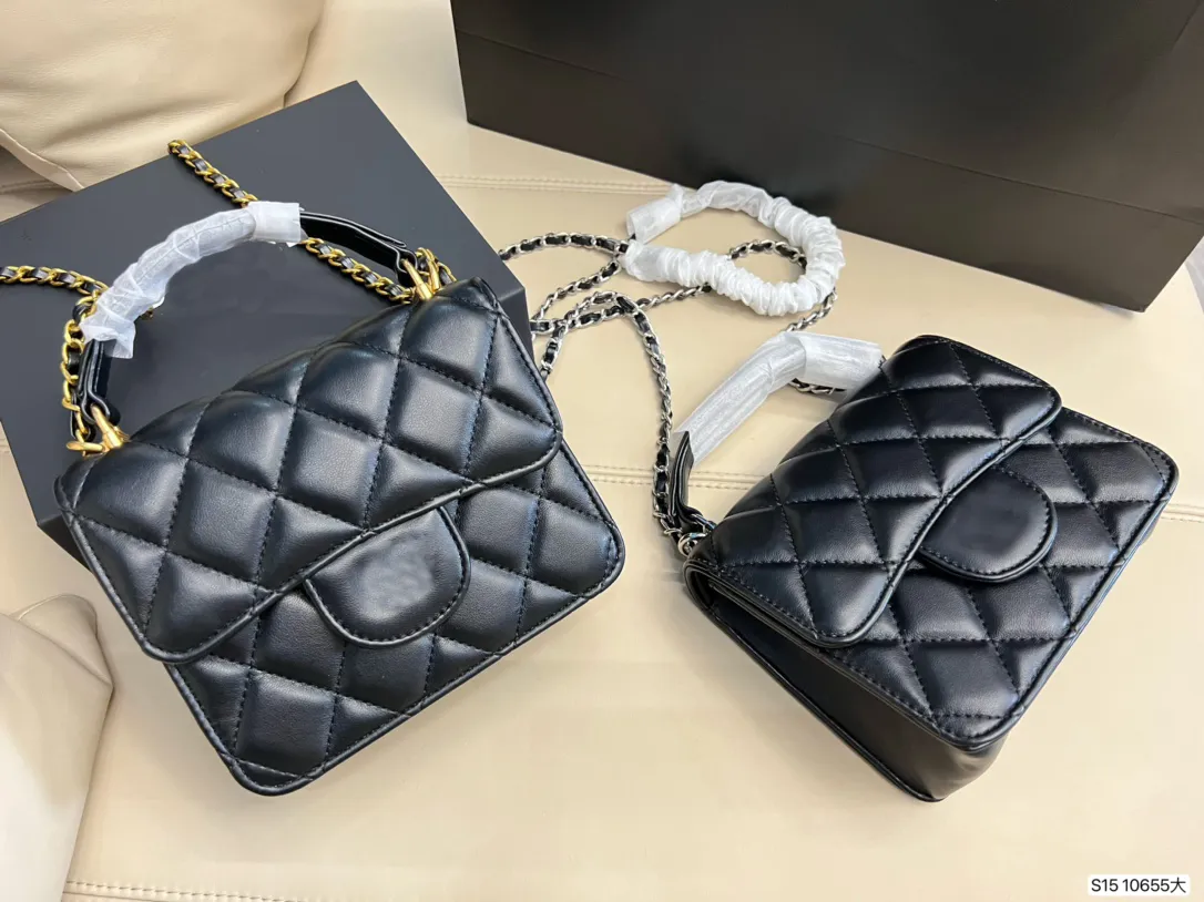 Vintage CC Flap Handbags for Women, Luxury Black Quilted Top Handle Shoulder Bag, Designer Mini Classic Brand Crossbody Small Tote Bag, Lady Messenger Vintage CC Flap Handbags for Women, Luxury Black Quilted Top Handle Shoulder Bag, Designer Mini Classic Brand Crossbody Small Tote Bag, Lady Messenger