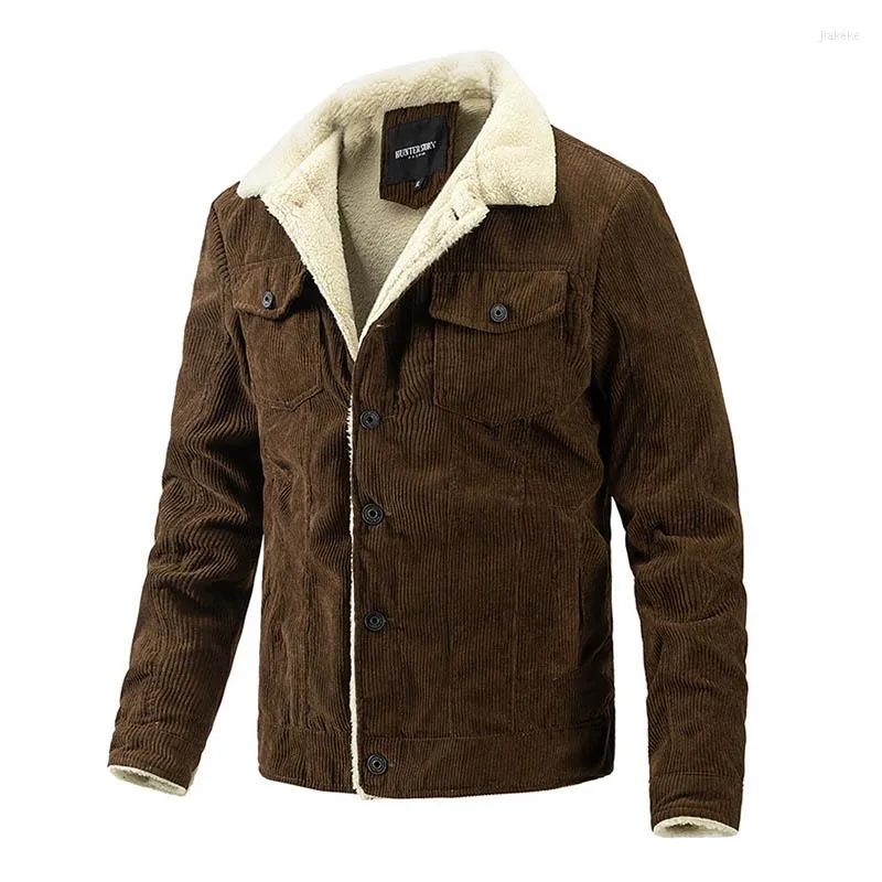 남성 재킷 남자 겨울 코듀로이와 코트 양털 늘어서 따뜻한웨어 탑 의류 남성 열 크기 m-xxl