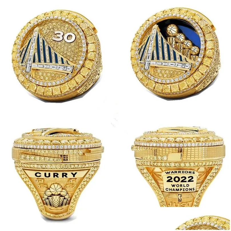 2022 curry basketball warriors team championship ring with wooden display box souvenir men fan gift jewelry