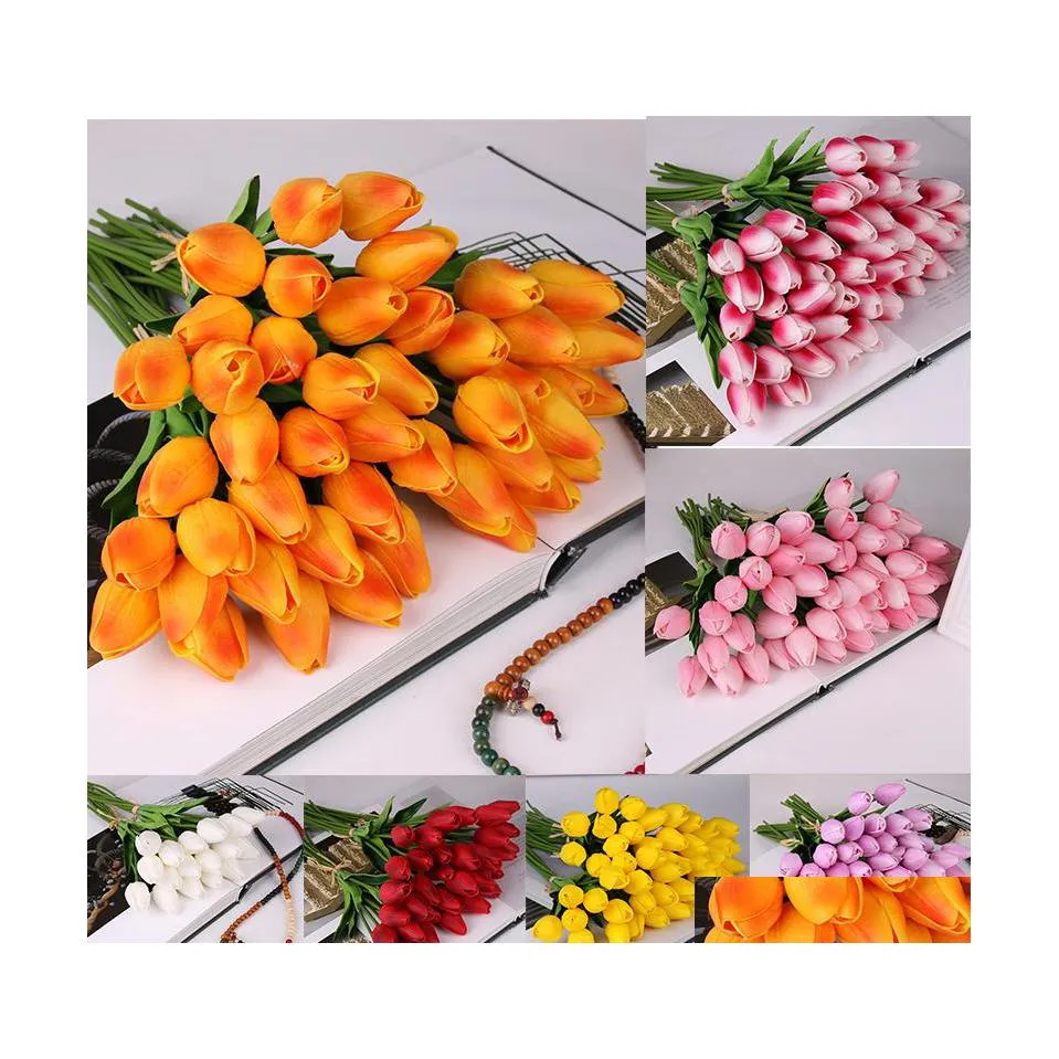Decorative Flowers Wreaths 10Pcs Artificial Tips Fake Vivid Mini Tip Flores Fleur Artificiales For Home Bouquet Wedding Decoration Dh3Za
