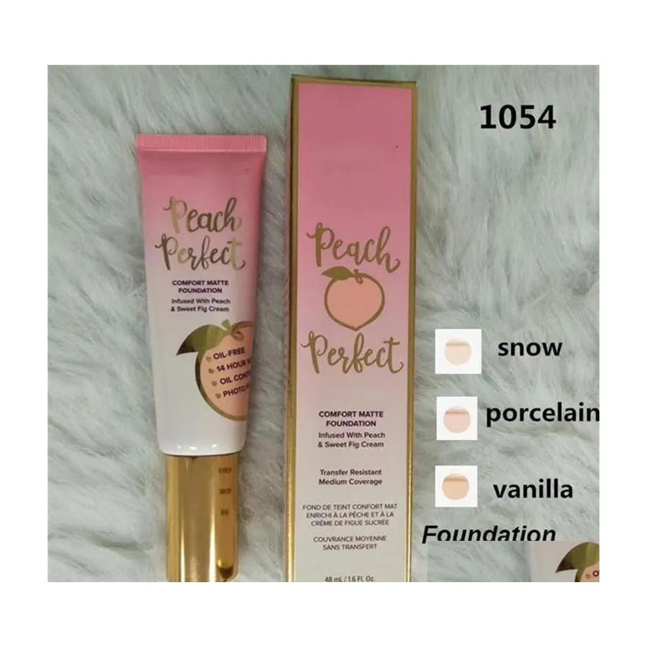 Foundation Makeup Peach Perfect Comfort Matte 3Colors 48ml Gesichtscreme Hochwertige Drop-Lieferung Gesundheit Schönheit Dhqig