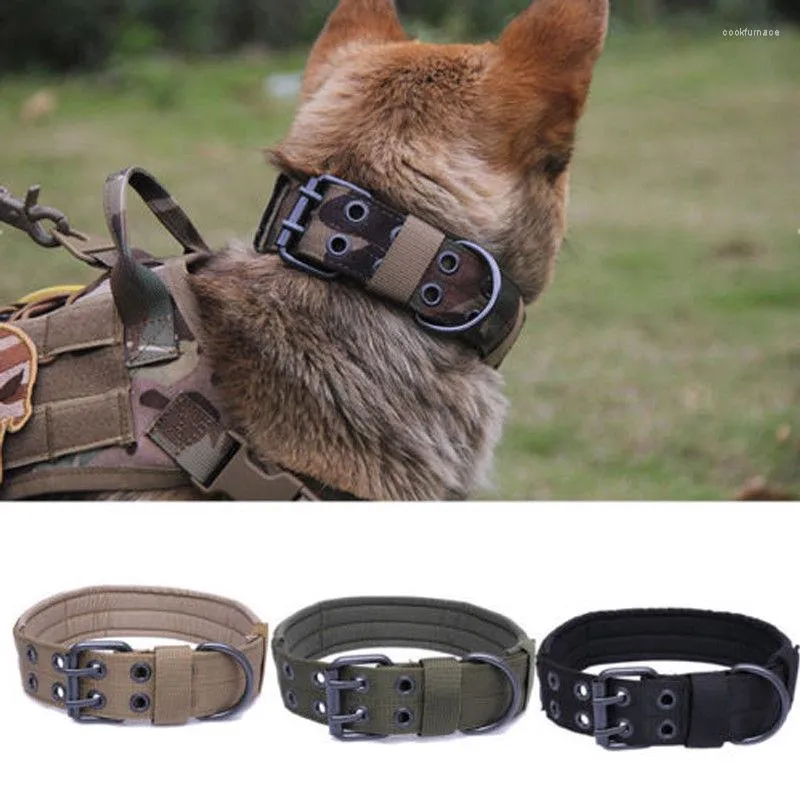 Dog Collars Outdoor Hunting Tactical Military Adjustable Nylon Leash Metal Buckle Training Removable Pet
