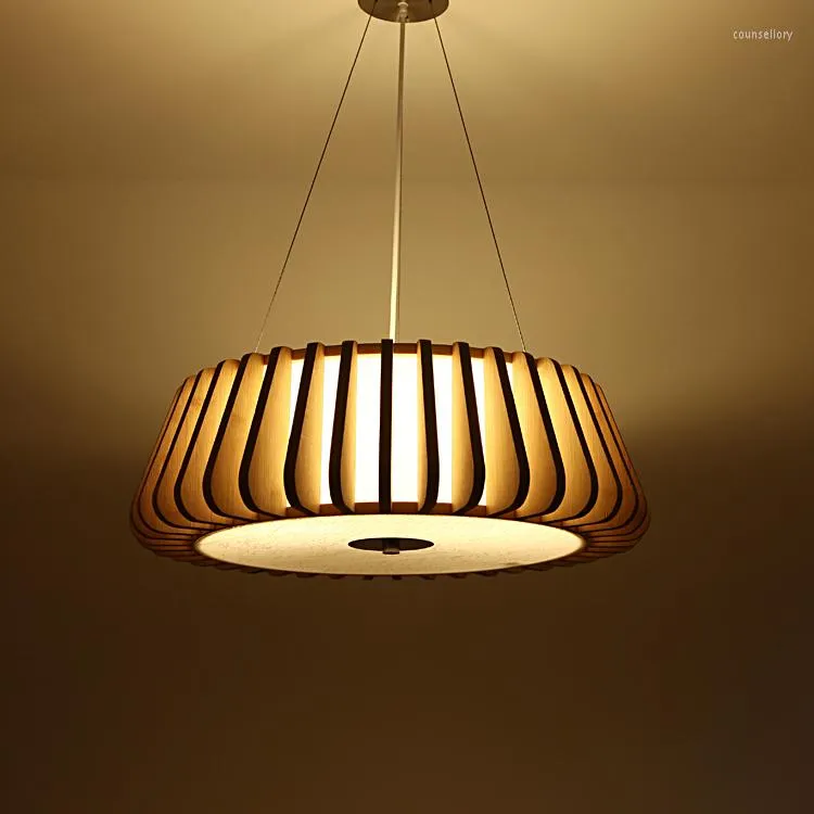 Lampade a sospensione Tatami giapponese leggero in legno Soggiorno moderno semplice Lampada da camera da letto principale Ristorante cinese romantico Zb29