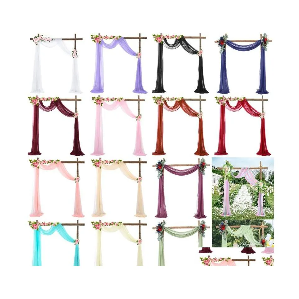 Other Festive Party Supplies Wedding Arch Dra Fabric 1 Panel 18 Ft Length Chiffon Fabrics Ceremony Reception Ceiling Backdrop Drop Dhqxt