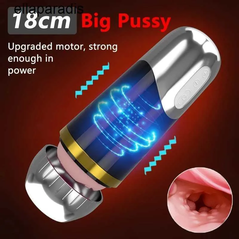 Sex Toys massager 18cm Deep Male Mastubator Cup Pulse Vibrating Electric Erotic Mute Automatic Strong Vibration Masturbator