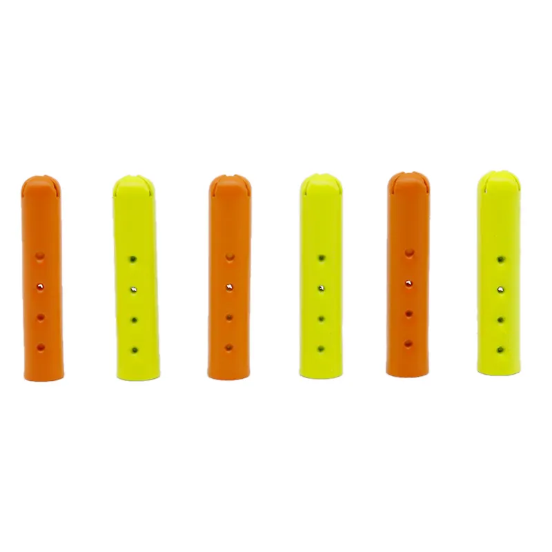 4pcs / ensemble fluorescent jaune orange 4-23 mm Conseils métalliques 2 couleurs pour les vêtements à cordon de lacets accessoires de bricolage