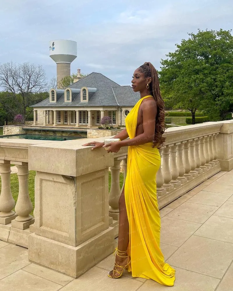 Long yellow dresses wedding top