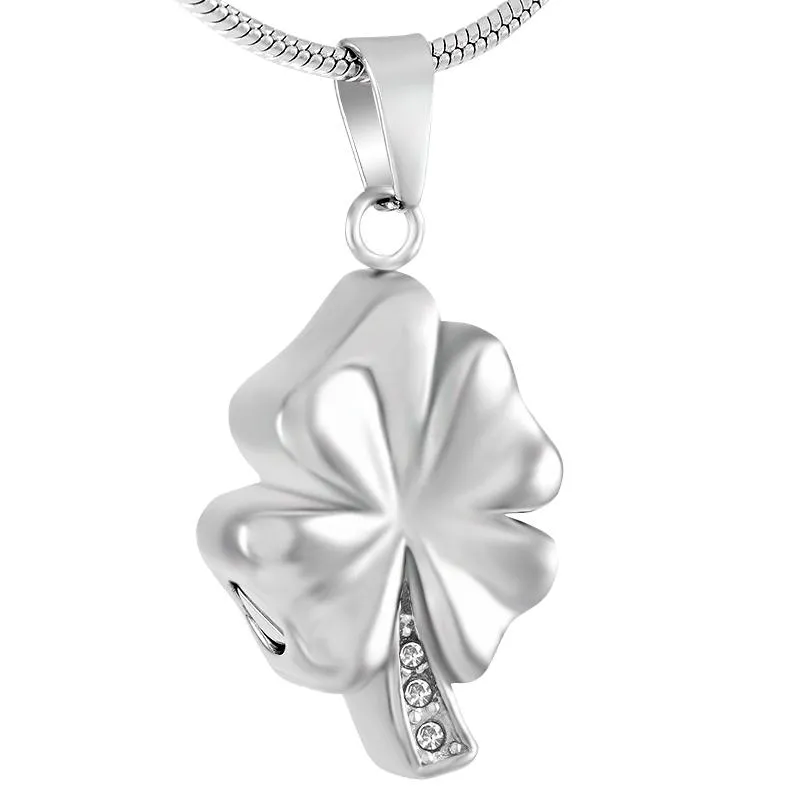 Pendentif Colliers IJD9283 Fleur Conception Mémorial Urne Collier Crémation Cendres Titulaire Pour Animal De Compagnie / Humain Ne Se Fanent Jamais Bijoux En Acier Inoxydable