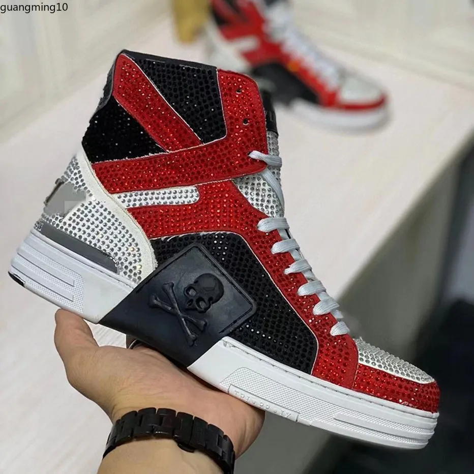 2023 Genuine Leather Glitter Rockrooster Boots For Couples High Tube