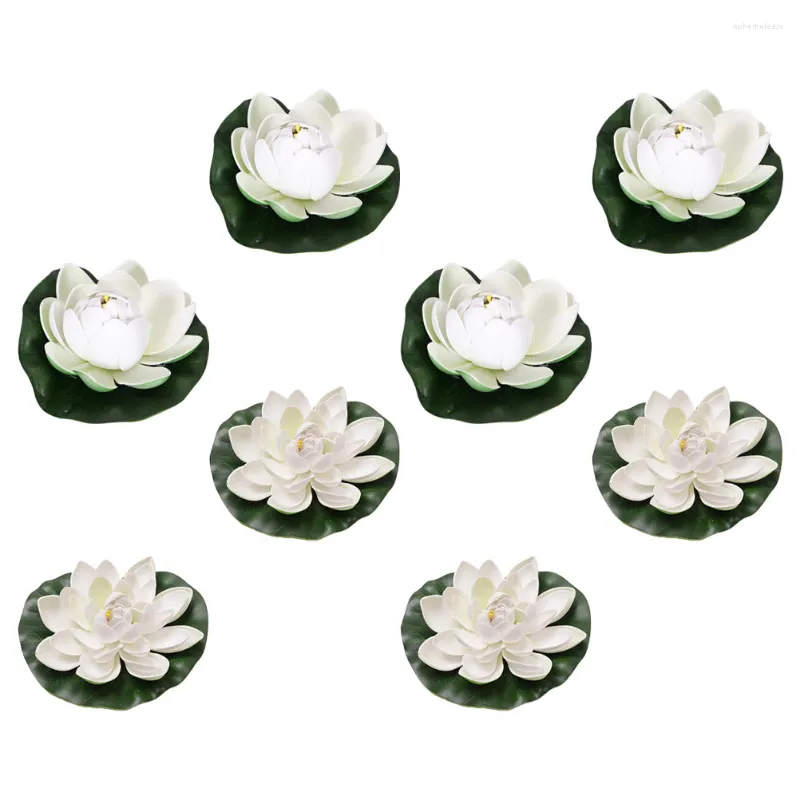 Decorative Flowers Floating Lotus Lily Artificial Water Decor Pondflower Green Simulation Pads Fake Leaves Poolhome Pad Leaf Decoration