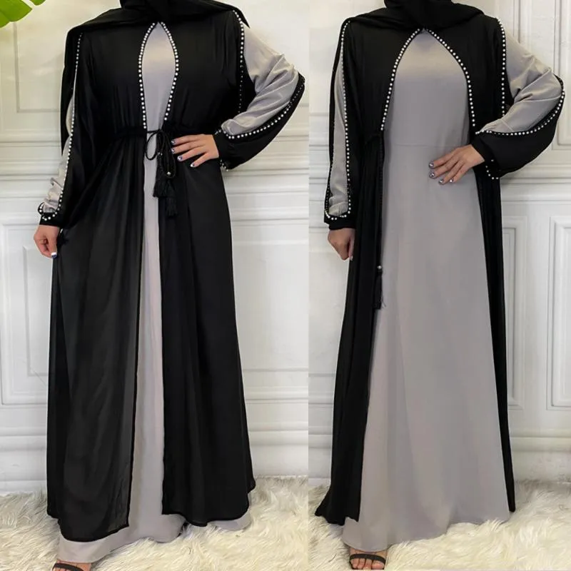 민족 의류 Abaya 두바이 기모노 카디건 터키 Hijab 이슬람 드레스 유럽 드레스 여성용 Abayas Kaftan 아랍어 Caftan 이슬람 가운