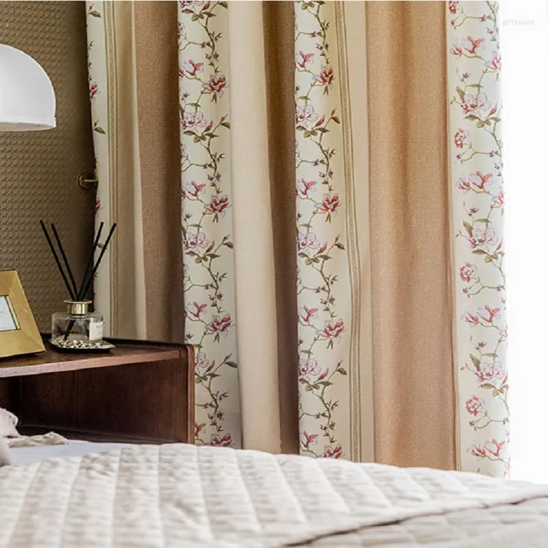 Rideau rideaux modernes pour salon salle à manger chambre Simple Polyester-coton imprimé Tulle fini personnalisé
