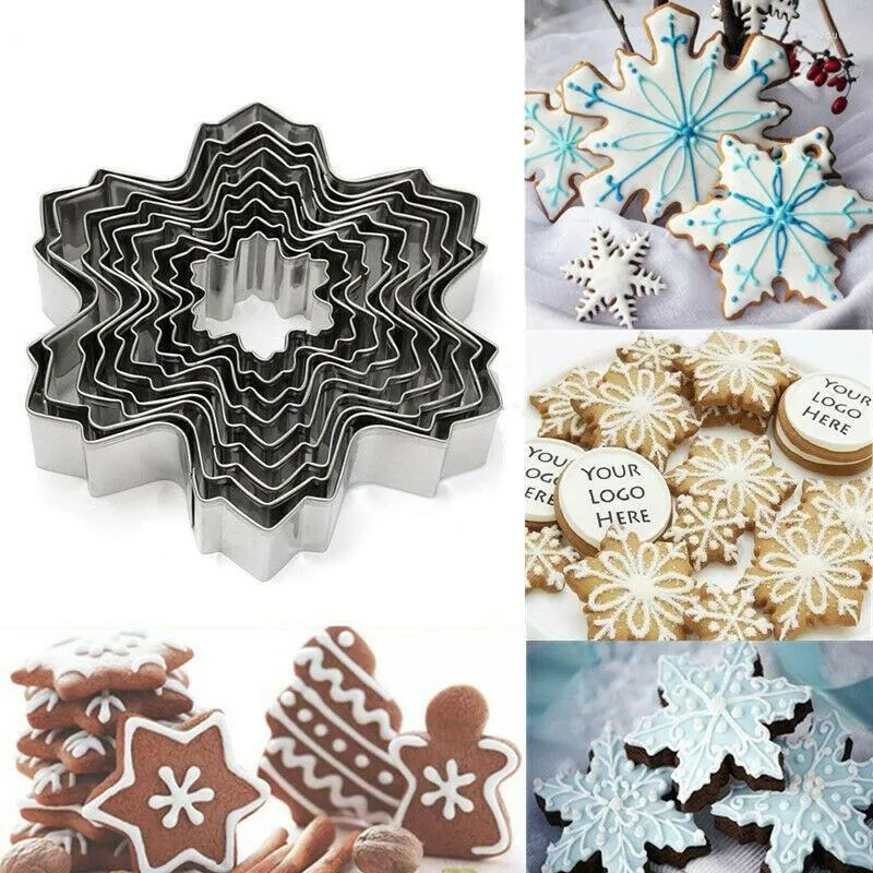 Stampi da forno 9 pezzi Set di formine per biscotti con fiocco di neve di Natale Stampi per biscotti in acciaio inossidabile Stampo per fondente fai da te per caramelle