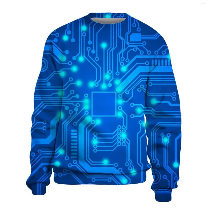 Moletons masculinos y2k roupas lazer impressão 3d de placas-mãe eletromecânica moletom moletom para homens de manga inteira outono inverno 2023