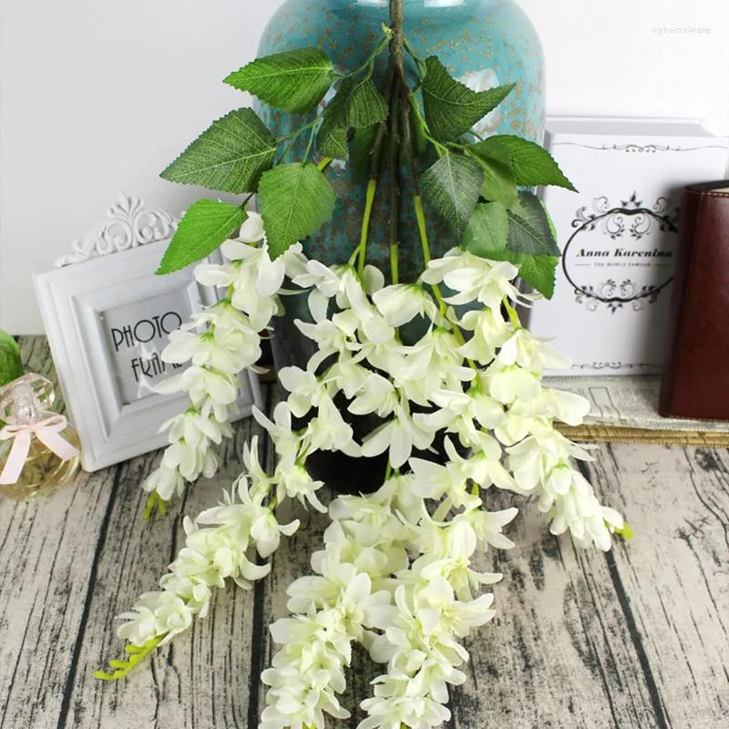 Decorative Flowers 5-Prong Magnolia Simulated Wisteria Hanging Orchid Home Decoration Flower Basket Wedding Guide Ceiling