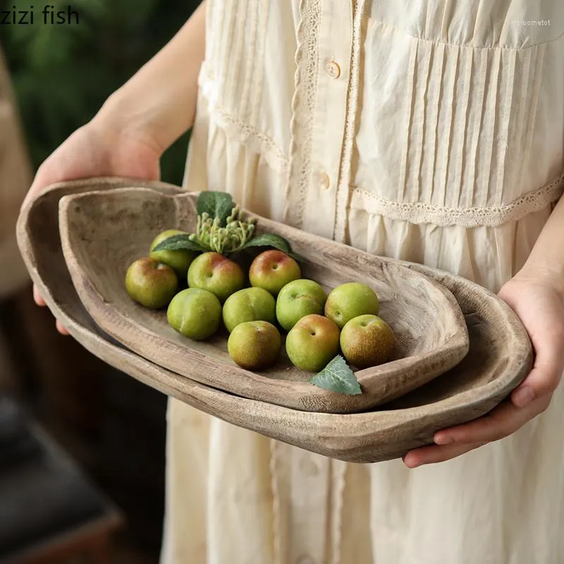 Borden verzendvorm houten fruitplaat snoepbladen snack verfrissing trays dessert broodgerechtschaal opslag