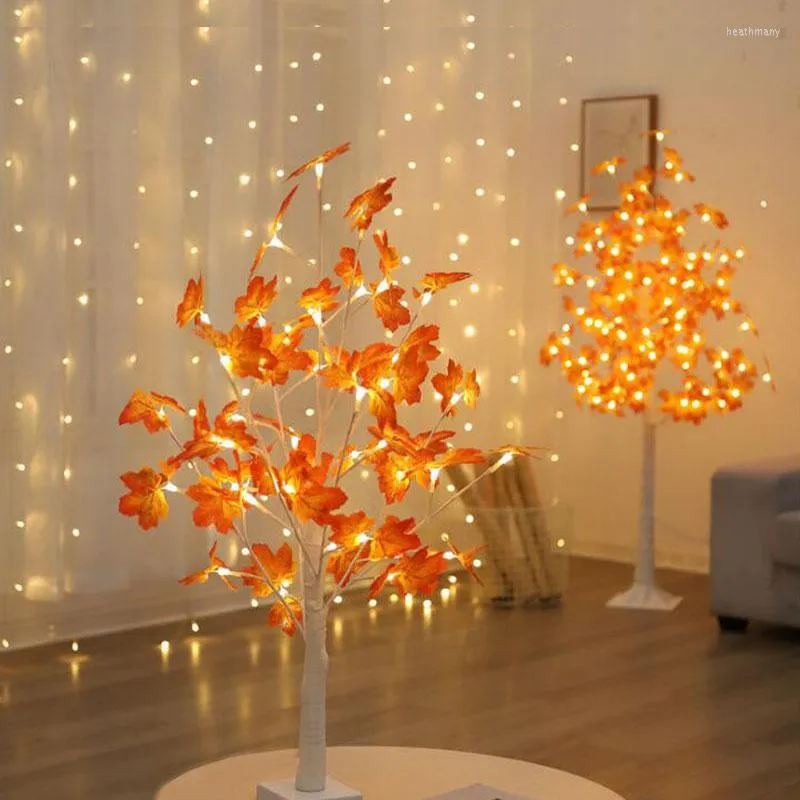 Veilleuses 24LED lampe de table érable/Ginkgo/arbre de feu de noël lumière pour la maison vacances chambre intérieur enfants Bar décor fée