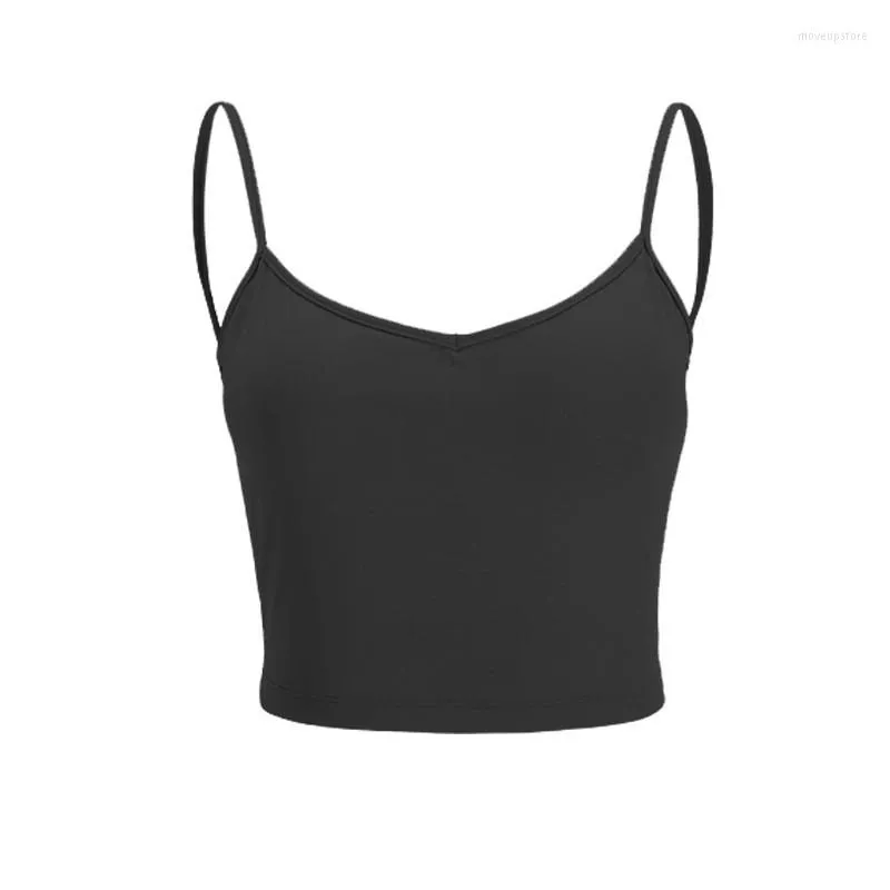 SEXY BACKLESS Anti Sweat Yoga Crop Top For Women V Neck, Plain Padded ...