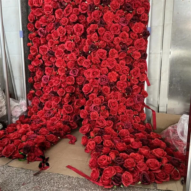 Dekorativa blommor Spr Artificial Wedding Rolled Up Bakgrund Simulering Väggspårning Rose