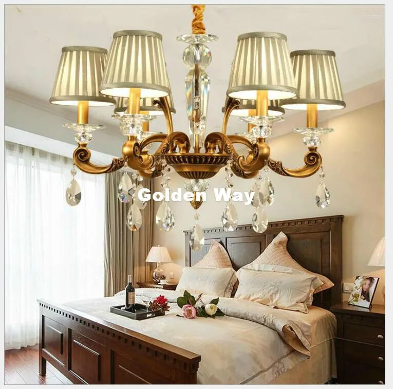 Chandeliers Bronze Crystal Chandelier Living Room Lamps Dining Bedroom Nordic Retro Lighting D