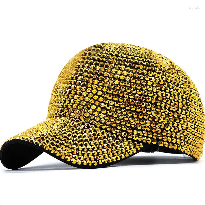 Ball Caps Luxury Sequined Rhinestone Pearl Diamonds Baseball Cap For Women Ladies Summer Hat Snapback Girl Hip Hop Party Club Bone