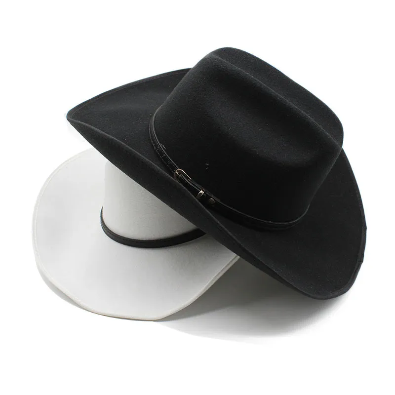 Grand chapeau Fedora casquette à large bord feutre chapeaux Cowboy Jazz casquettes Fedoras femmes hommes automne hiver Trilby