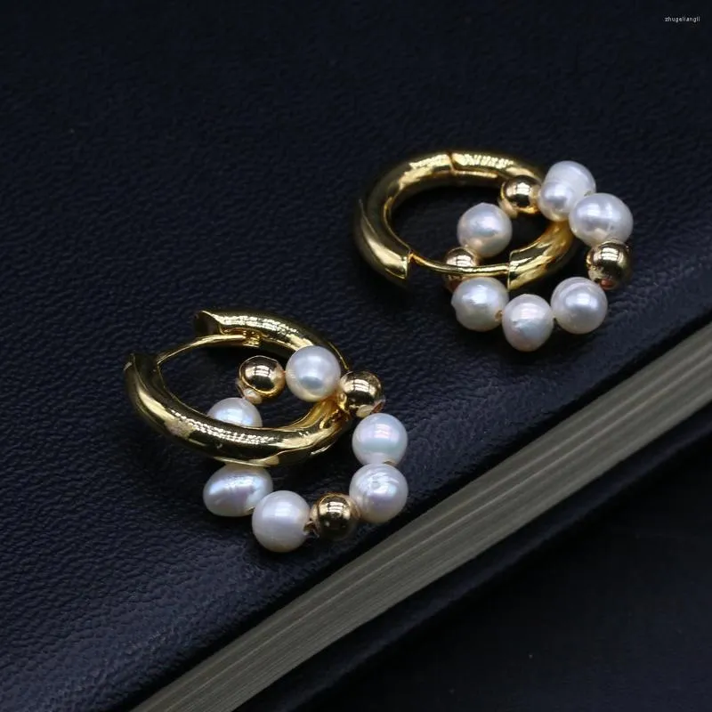 Boucles d'oreilles pendantes femmes perle blanche une paire de perles d'eau douce naturelles pour les bijoux de mariage de luxe cadeaux d'anniversaire 26x27mm