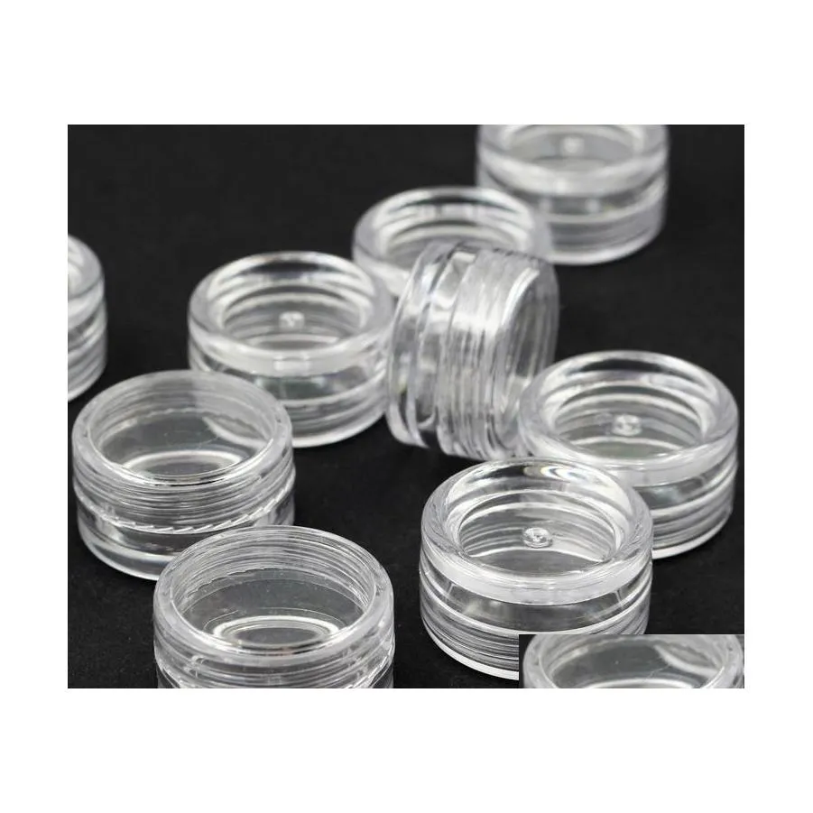 Garrafas de embalagem L Base clara Base vazia Jóias de contêiner de contêiner de plástico 3 grama para creme cosmético Eye Shadow Nails Powwewry Jewelry SN572 DR DHL6P