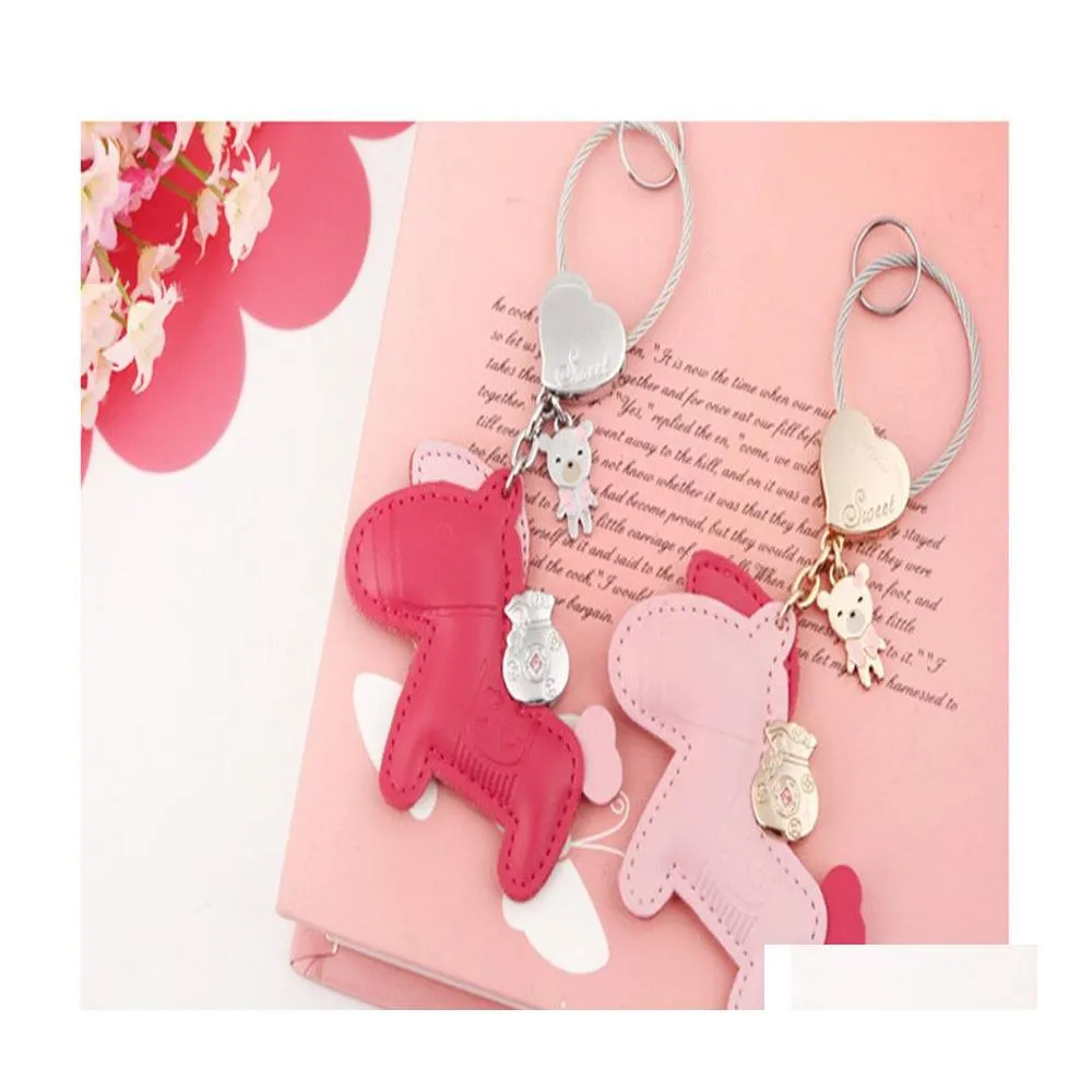 Party Favor Pony Pendant Leather Car Wire Keychain Ring Female Immediately Rich Cute Bag Gift Drop Delivery Home Garden Festive Supp Ot20P