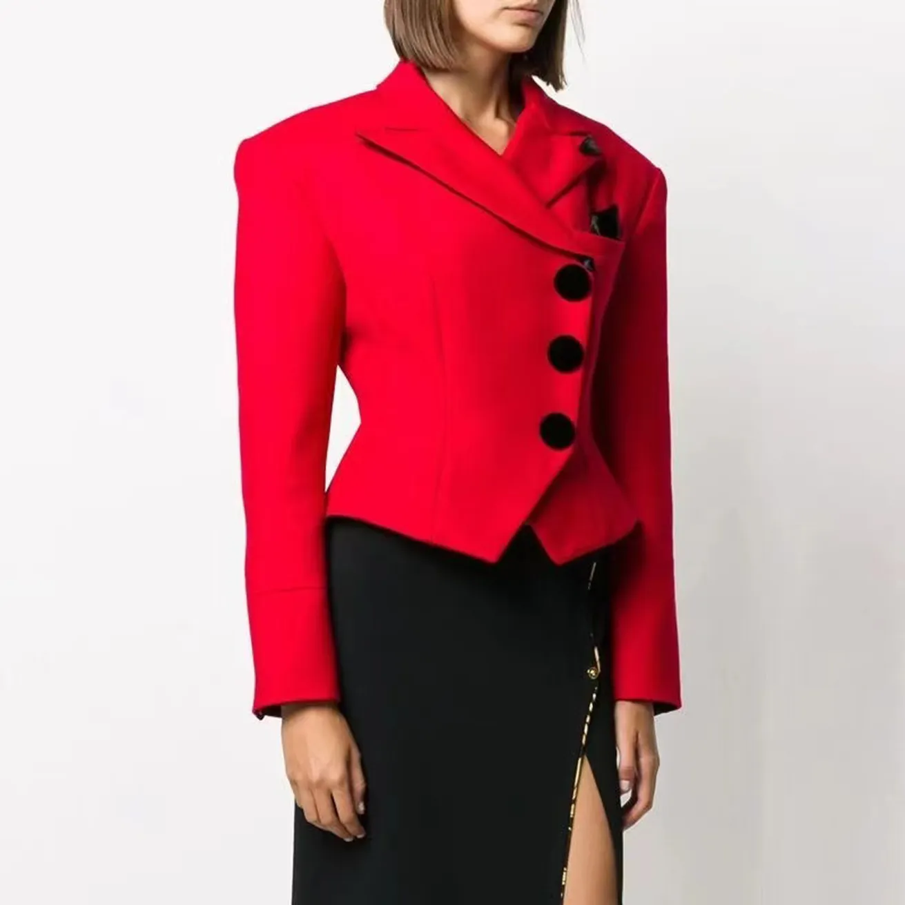 Kobiety damskie Projektowanie ubrań Blazery Slim Red Short Suits Nowe wydane wierzch A100