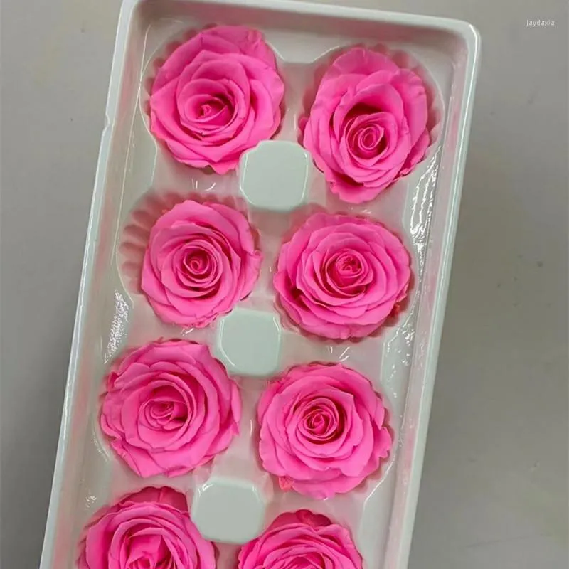 Decorative Flowers 8 Real Roses Per Box The Flower Head Size Is About 3-4cm B-grade Dried Eternal Rose Home Wedding Decoration