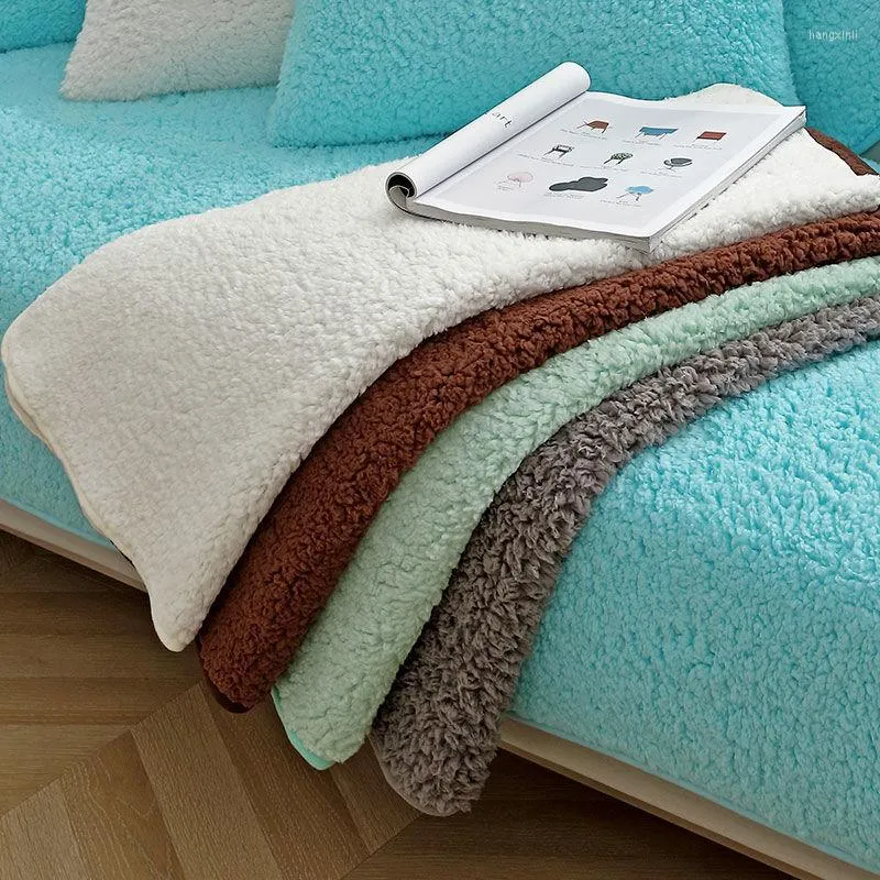 Stuhlhussen 2023 Verdickte Plüsch-Sofa-Abdeckung Europäische Universal-Handtuch-Rutschfeste Couch für Wohnzimmer-Dekor