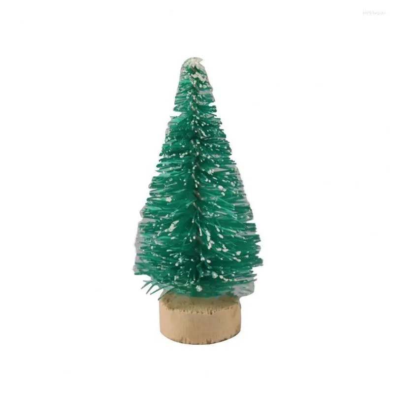 Kerstdecoraties 1 Bag Mini Xmas Tree Goed kunstmatig met houten basis milieuvriendelijke bureaublad