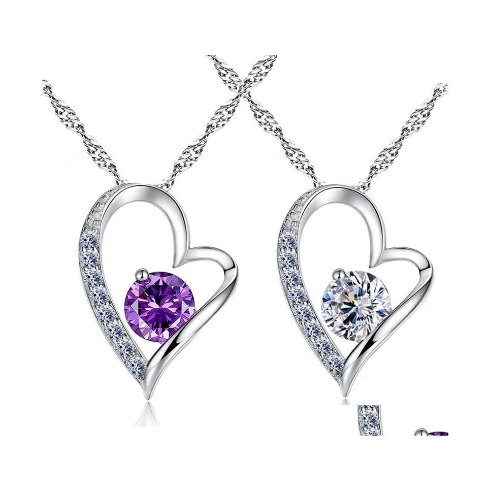 Pendant Necklaces Crystal Necklace Austrian Diamonds Love Heart Statement Class Elements Women Luxury Jewelry Drop Delivery Pendants Dh8Yx