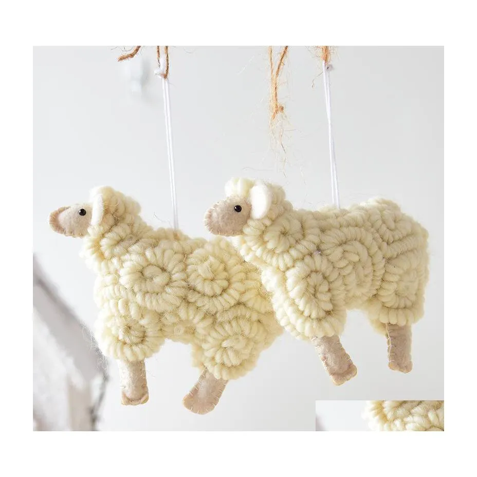 Juldekorationer Nordisk stil hängande dekoration handgjorda ull filt Little Sheep Festive Party Supplies 383 R2 Drop Delivery Ho Dhkbd