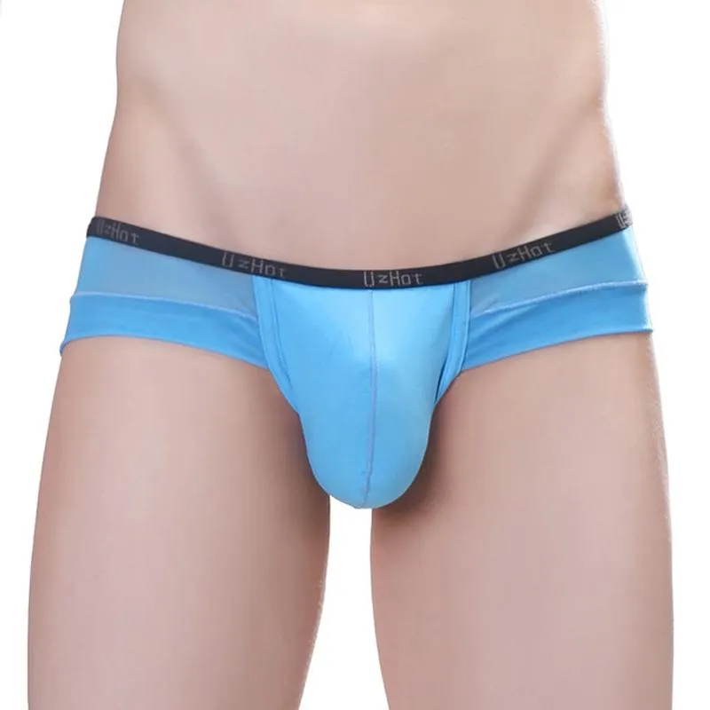 Sous-vêtements masculins Cuecas Masculinas Big U Convex Pouch Sexy Transparent See Through Mesh Hollow Waist Sports Men's Panties Briefs