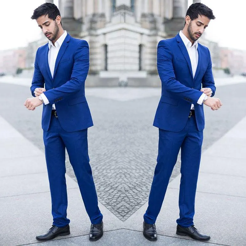 Occasions, Blue Tailor Fit Men's Suit Trousers