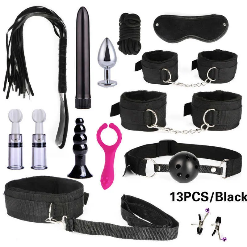 NXY – jouets pour adultes, gode vibrateur, bouchons anaux, menottes, fouet, pince à tétons, bandeau, jeux BDSM, Kit sexuel pour Couples, kit casal 1201