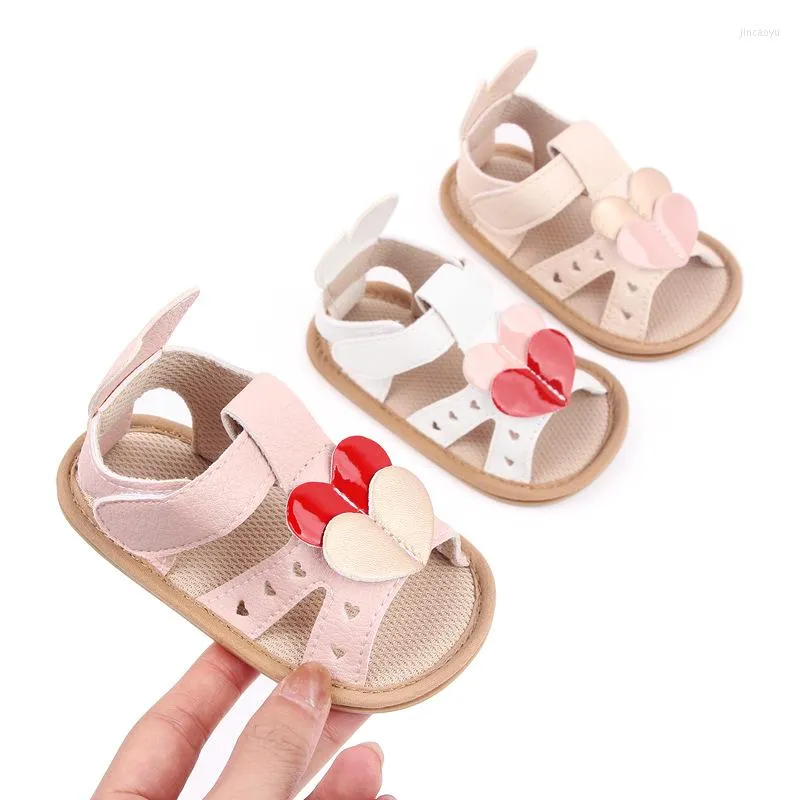 Första vandrare 0-2 år liten flicka anti slip walker spädbarn småbarn 1 år 2 baby rosa skor flickor sommar sandaler