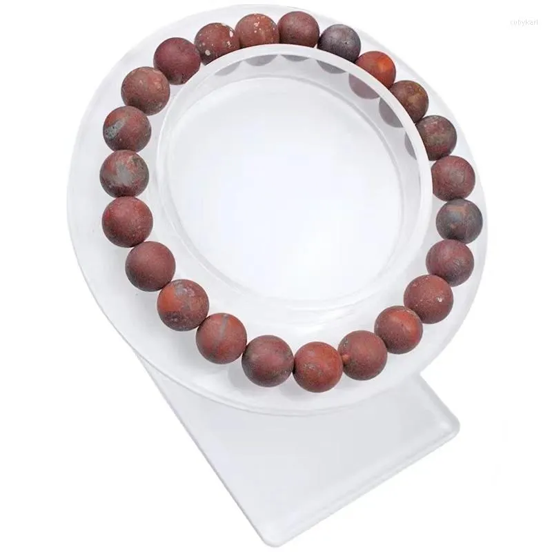 Strand Natural Matte Red Ematite Frosted Amazonite Stone Bracciali Round Beads 6/8/10 / 12mm Per gioielli fai da te che fanno uomini e donne