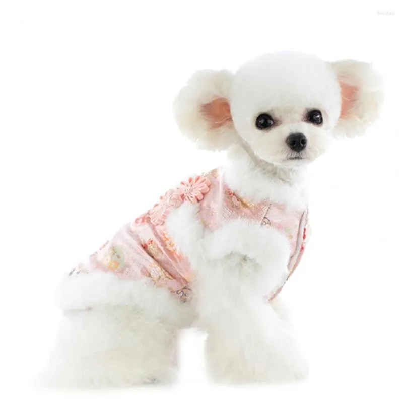 Vêtements pour chiens Vêtements pour animaux de compagnie Impression festive Lavable Tang Vêtements Chiot Année Costume Manteau