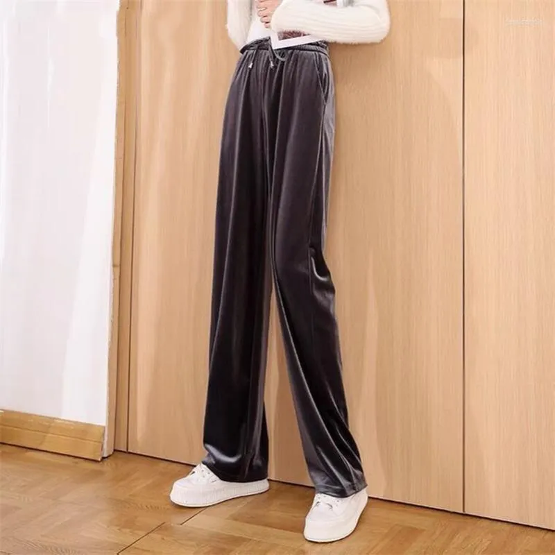 Pantalon femme printemps velours femme pantalon large automne mode décontracté Style japonais Streetwear ample droit